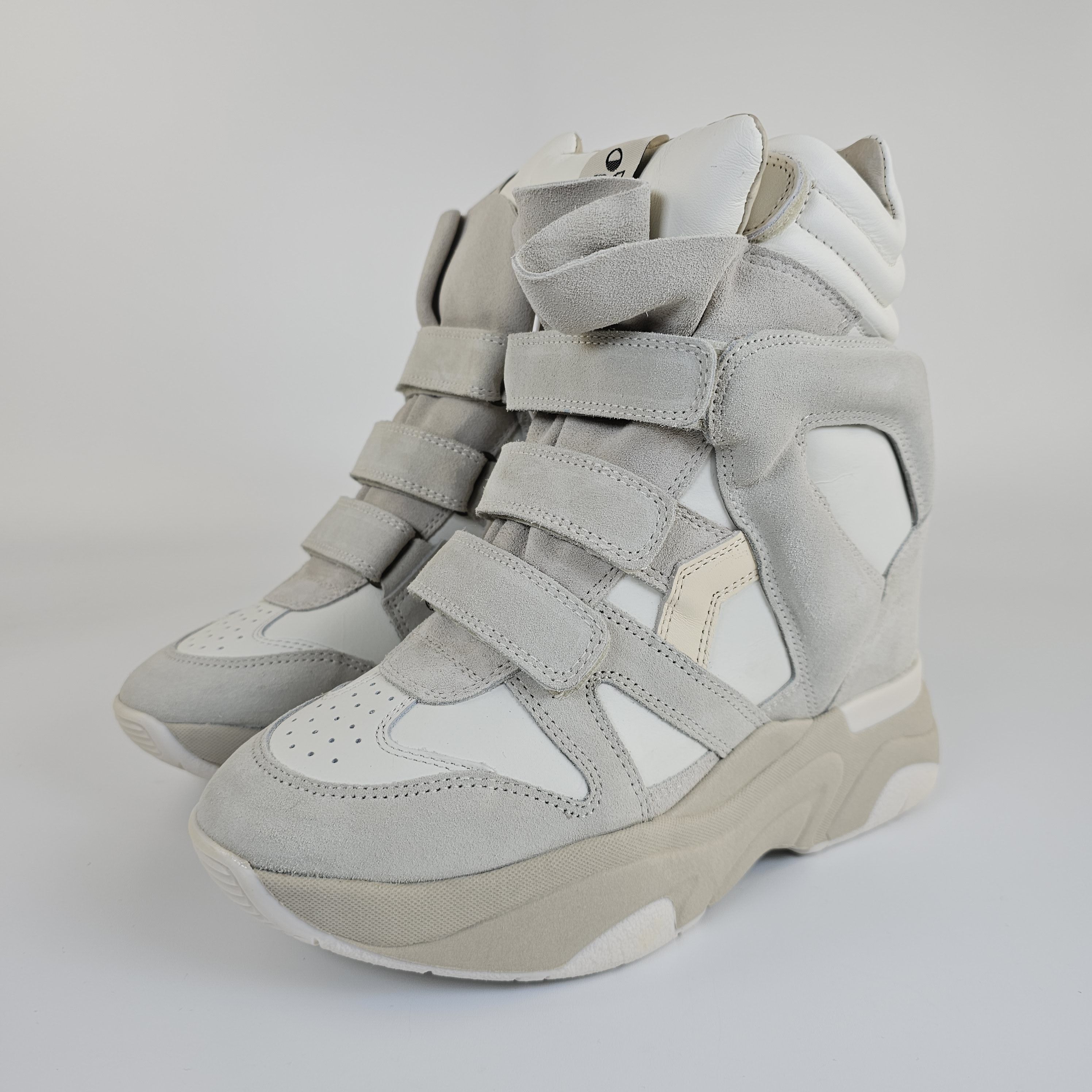 image of Isabel Marant Balskee 60Mm White Suede Sneakers New, Women's (Size 5)
