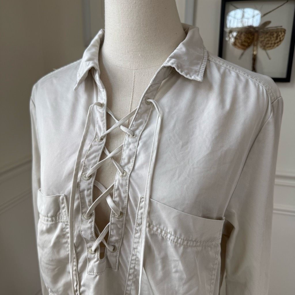 Free People Free People Under Your Spell Cream Lace Up Tunic Top $108 M Size M / US 6-8 / IT 42-44 - 5 Thumbnail