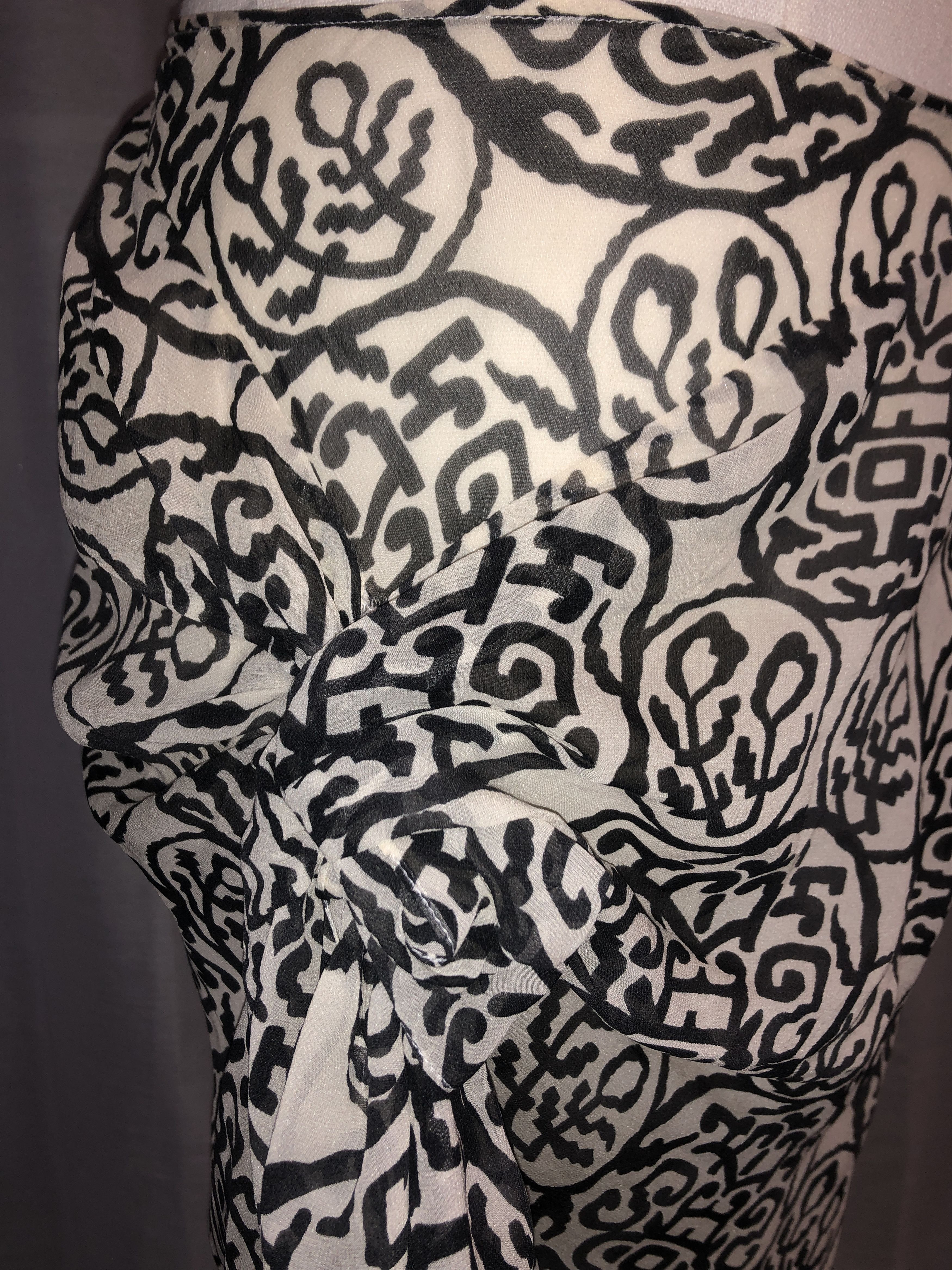 John Galliano Draped Asymmetric Printed Silk Skirt Size 27" / US 4 / IT 40 - 13 Thumbnail