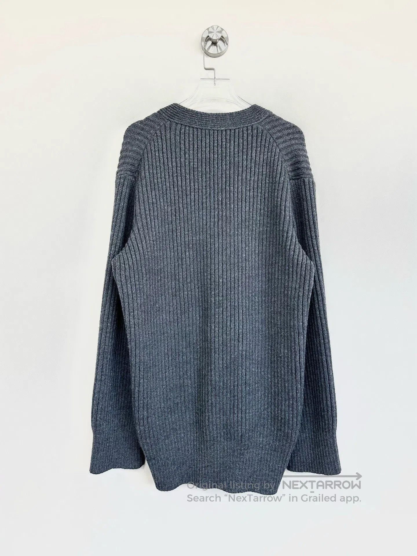 Burberry Burberry Dark Gray TB Logo Wool Cardigan. Size XS / US 0-2 / IT 36-38 - 2 Thumbnail