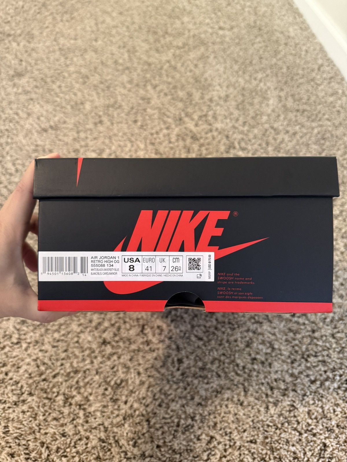 Jordan Brand × Nike Air Jordan 1 Retro High OG ‘University Blue’ 2021 Size US 8 / EU 41 - 8 Thumbnail