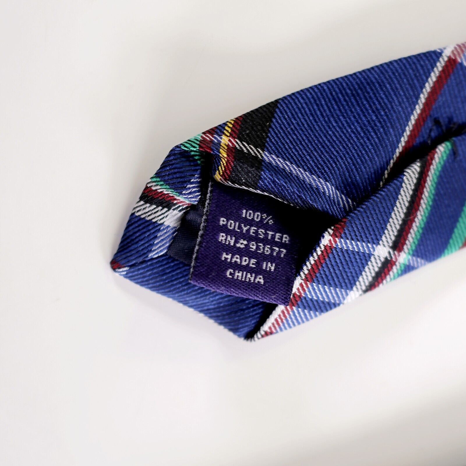 Stafford Stafford Blue Multi-Colored Plaid Polyester Tie Size ONE SIZE - 4 Thumbnail