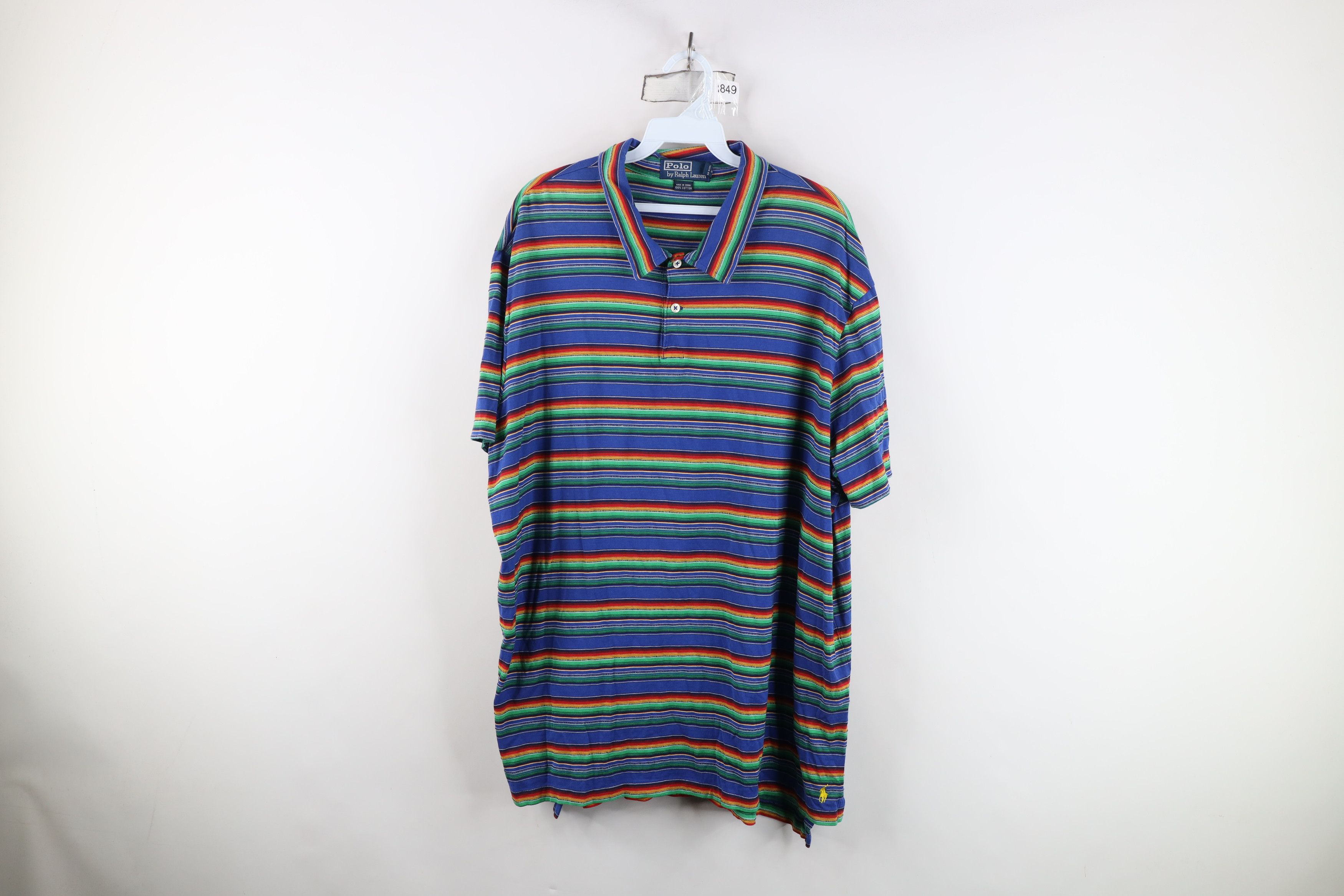 Ralph Lauren Vintage 90s Ralph Lauren Striped Knit Collared Polo Shirt Size US XXL / EU 58 / 5 - 1 Thumbnail