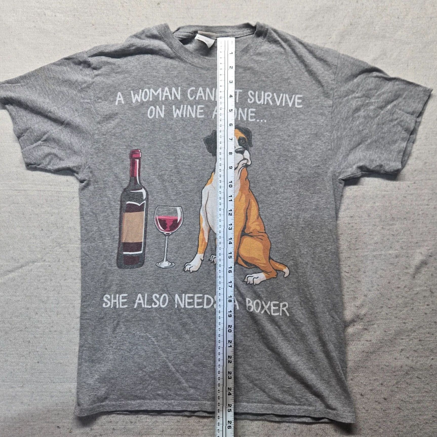 Vintage VINTAGE The Shirt Den Wine Boxer Dog Gray T-Shirt Adult M Short Sleeve Unisex Size M / US 6-8 / IT 42-44 - 5 Thumbnail