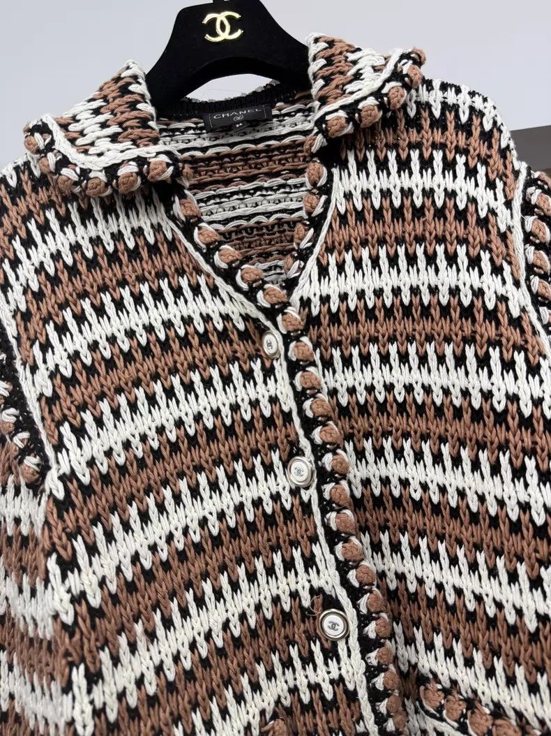 Chanel Chanel Color-matched striped woven jacket Size XXS / US 00 / IT 34 - 2 Thumbnail