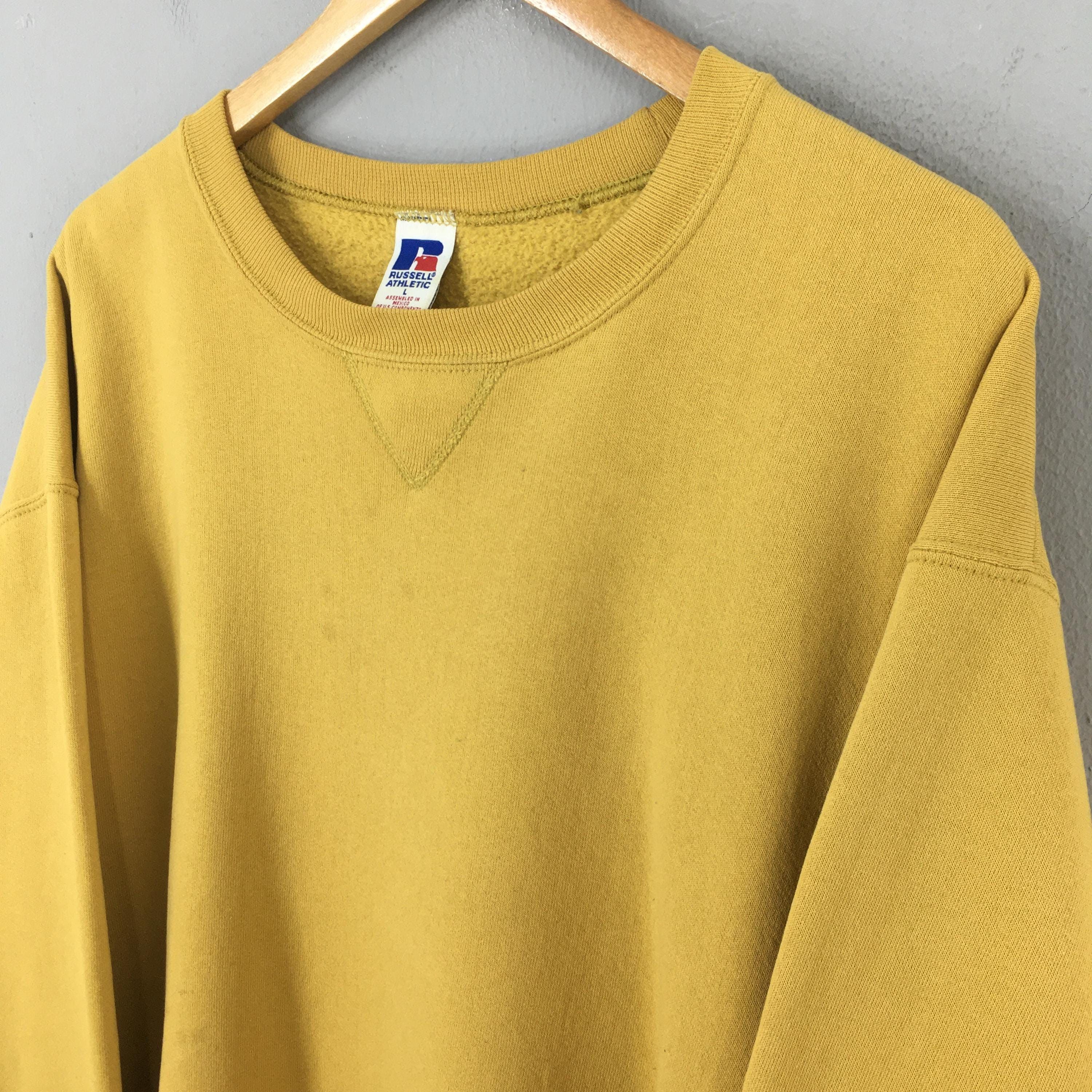 Russell Athletic Vintage 90s Russell Athletic Plain Yellow Sweatshirt Large Size US L / EU 52-54 / 3 - 4 Thumbnail