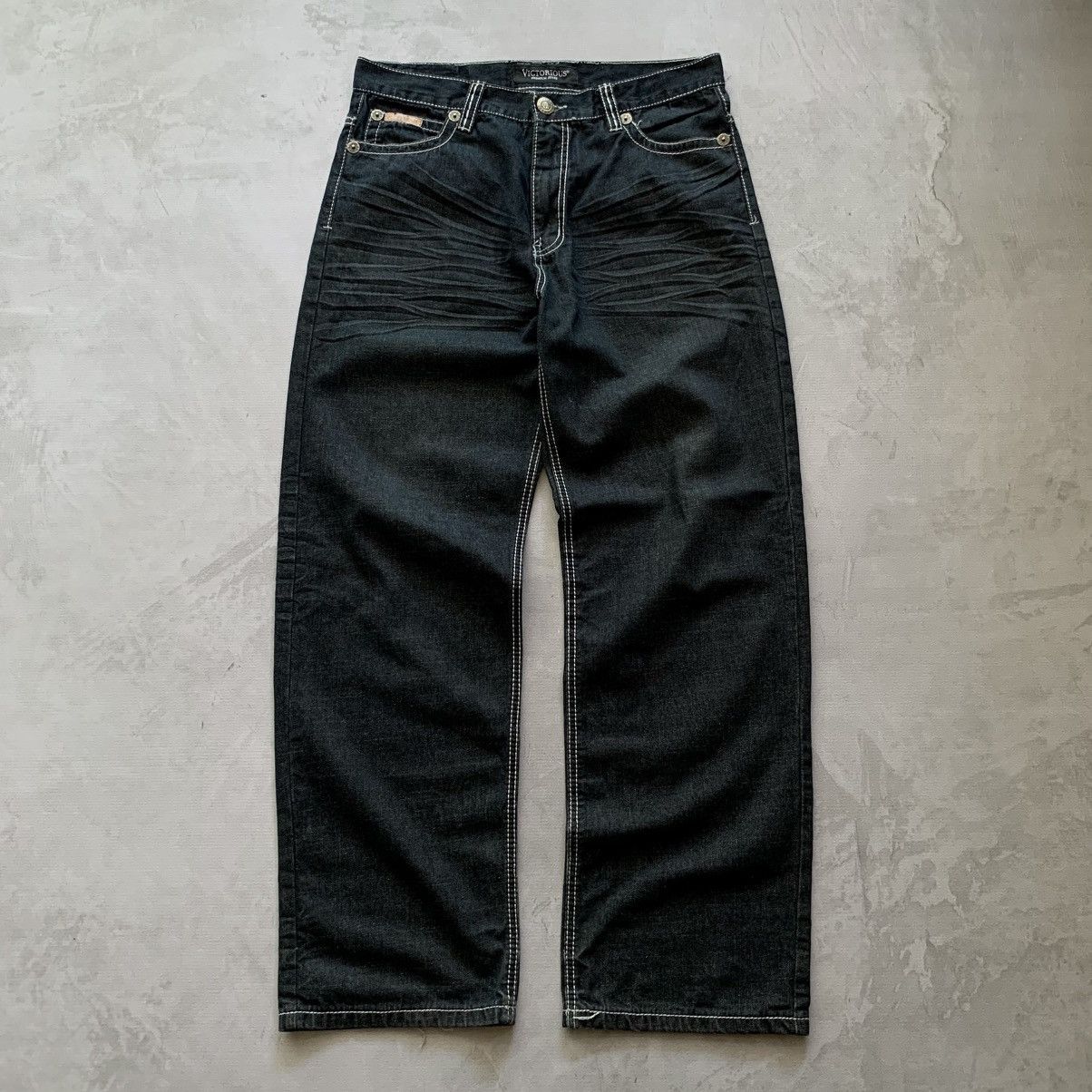 Japanese Brand Y2K Victorious LA Los Angeles Denim Pants Size US 34 / EU 50 - 4 Thumbnail