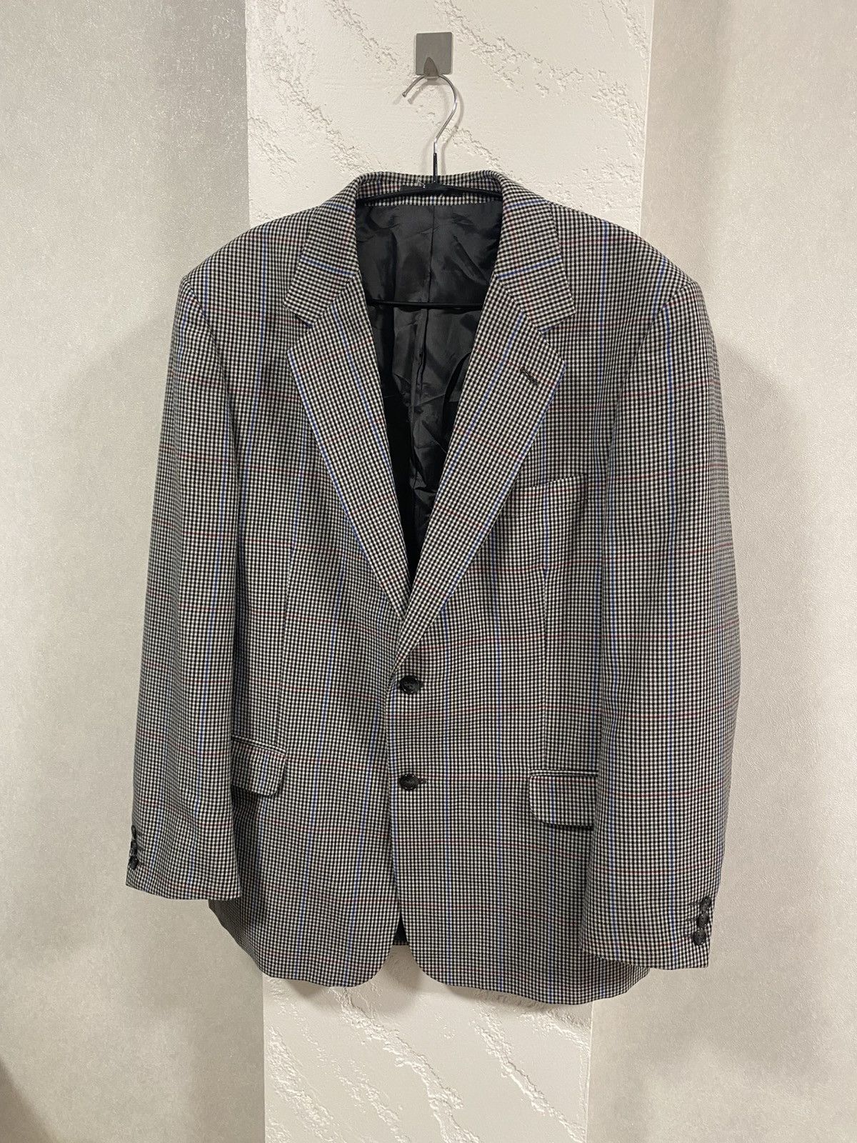 Vintage Brook Taverner Houndstooth Windowpane Blazer Size 44 Euro 56 Size 44R - 1 Thumbnail