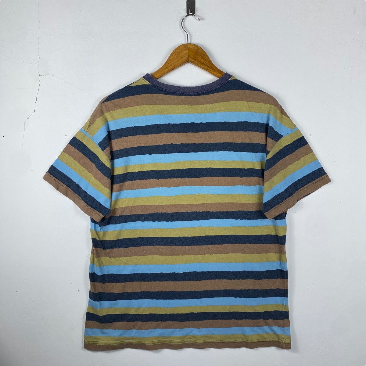 Vintage Vintage 90's KEN DONE Striped Tee Shirt Medium Size Size US M / EU 48-50 / 2 - 5 Thumbnail