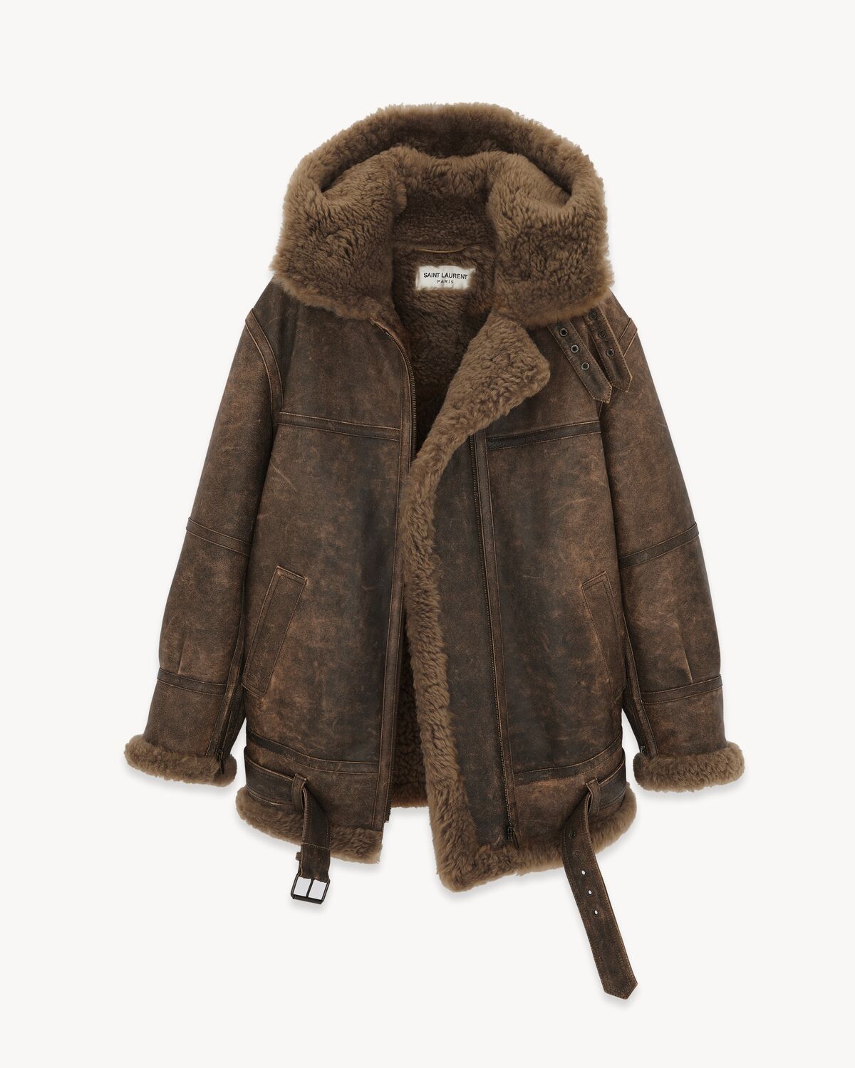 Saint Laurent Paris 🔥$9K VALUE🔥 Aviator Jacket in Aged Lambskin and Shearling Size US M / EU 48-50 / 2 - 2 Thumbnail
