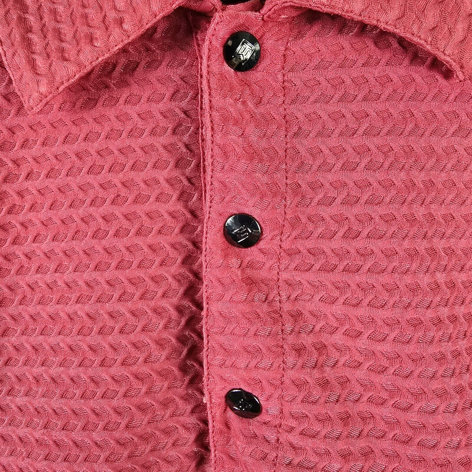 Tiger Woods Tiger Woods Textured Polo Shirt Mens Large Pink Golf Size US L / EU 52-54 / 3 - 7 Thumbnail