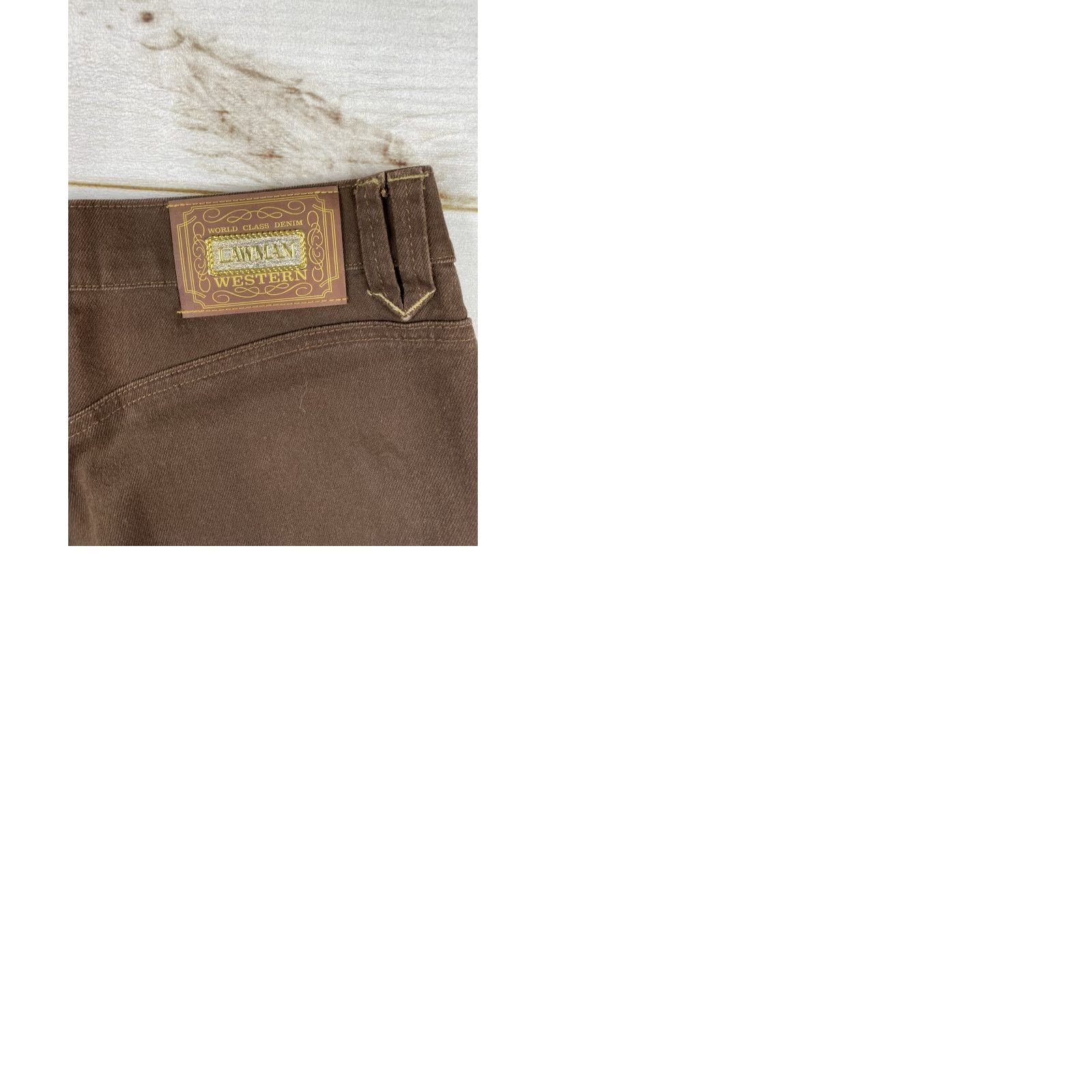 Denime Vtg Lawman Jeans Women Jr 13 Denim Brown Western High-Rise Studded Floral Riding Jeans Size 34" / US 12 / IT 48 - 9 Thumbnail