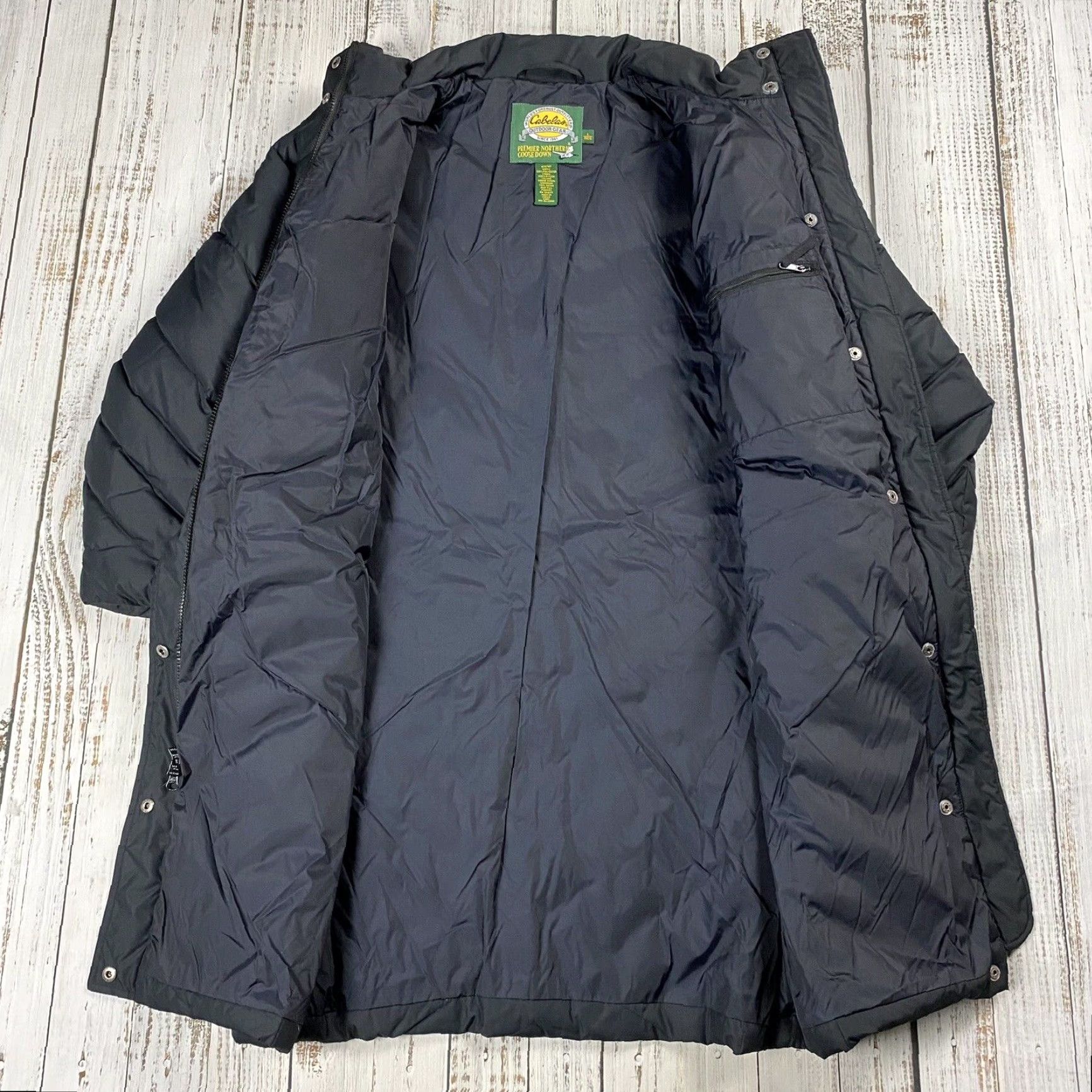 Vintage Cabela's Goose Down Women's Parka L Black Full Zip Hooded Winter Coat Womens Size L / US 10 / IT 46 - 3 Thumbnail
