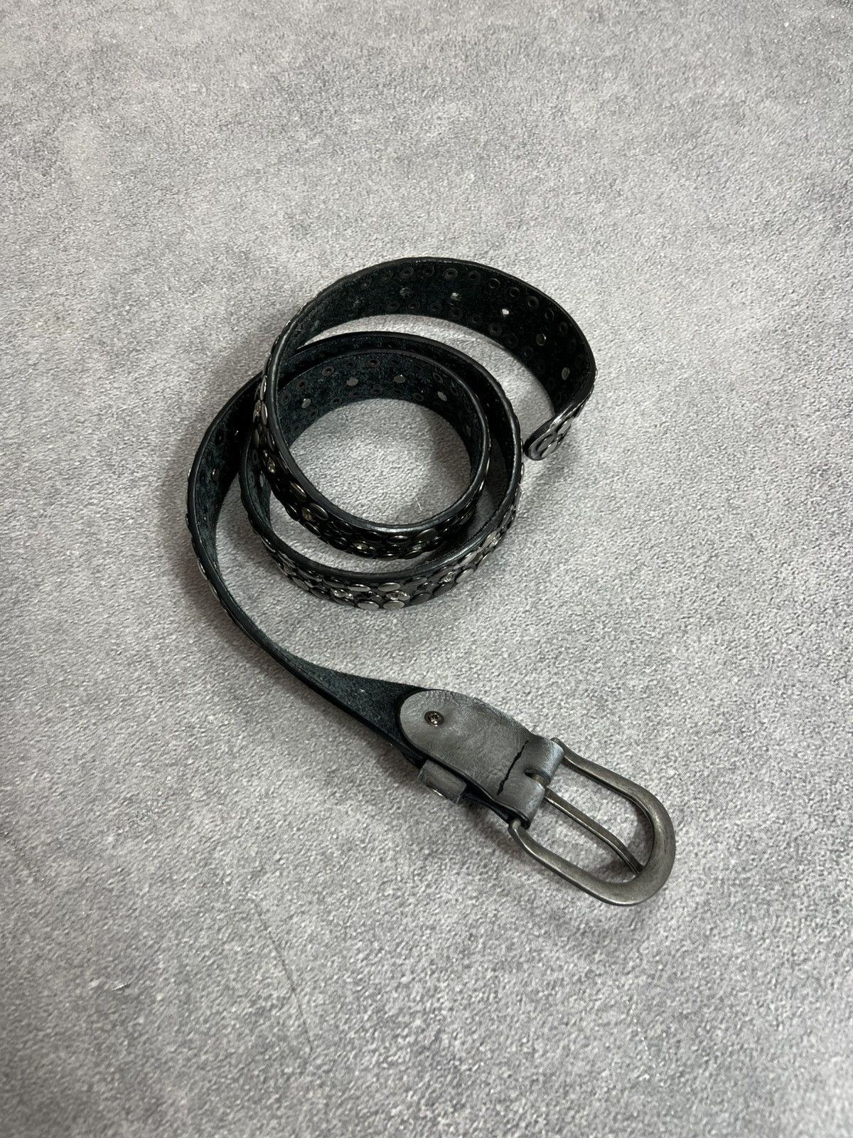Japanese Brand Vintage Balenciaga Style Japanese Punk Leather Belt 90s Size ONE SIZE - 5 Thumbnail