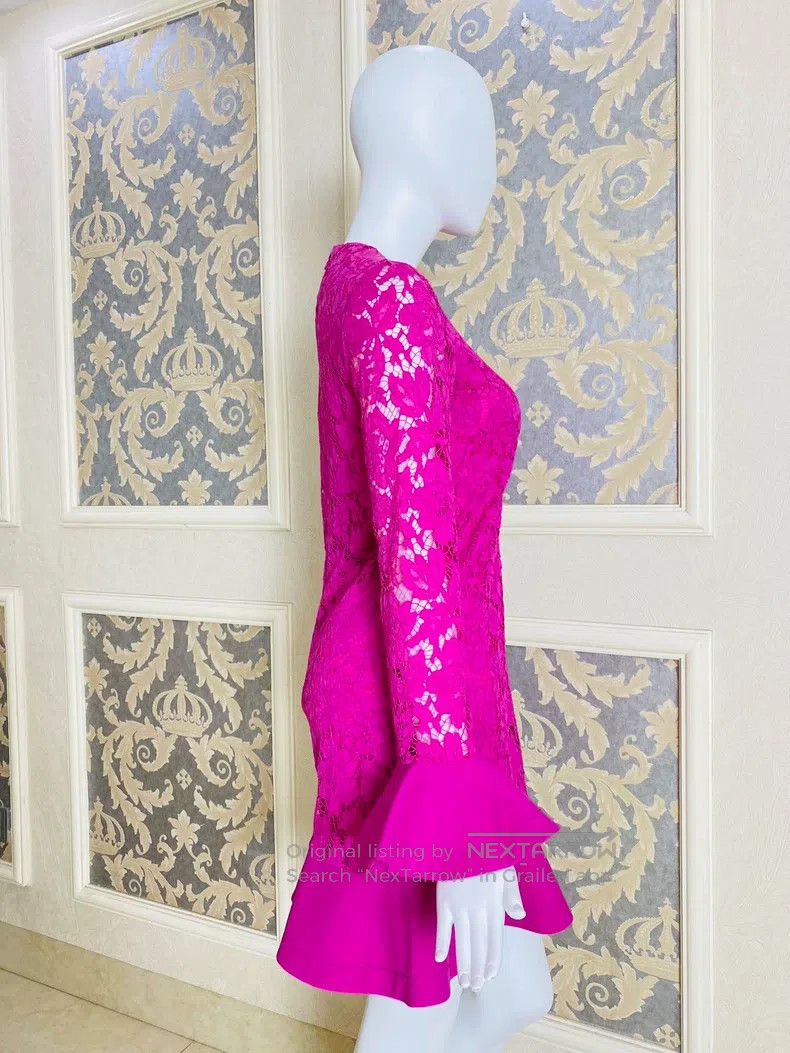 Valentino Valentino Rose red lace flared sleeve dress Size S / US 4 / IT 40 - 4 Thumbnail