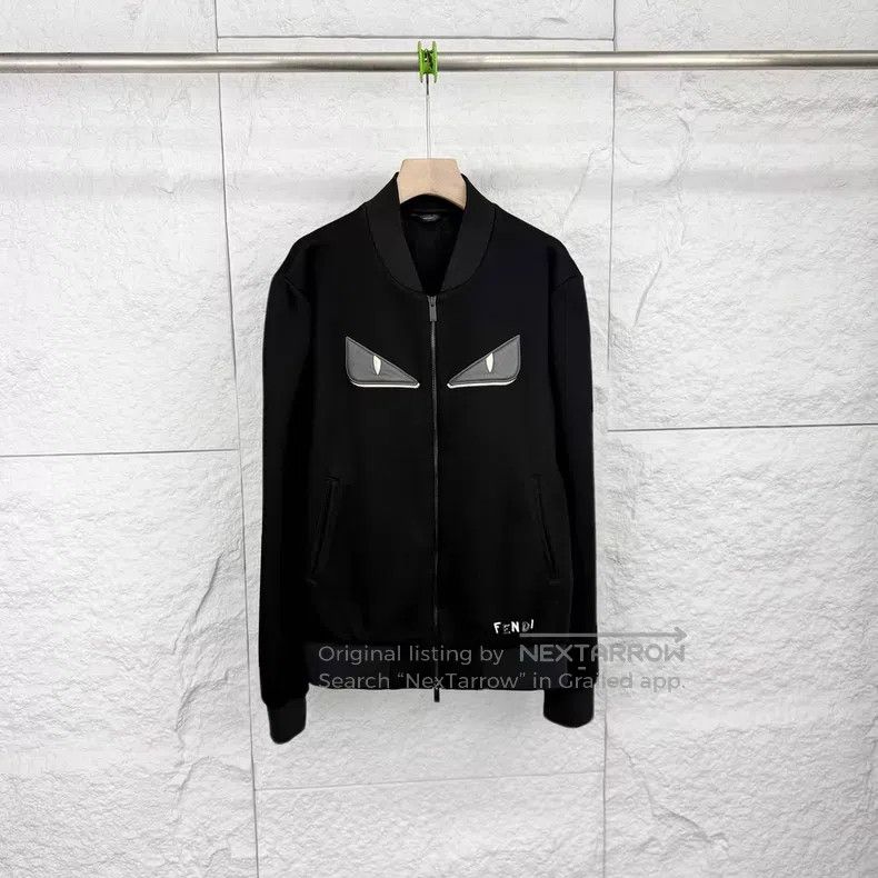 Fendi Fendi Black Patchwork Pattern Letter Logo Printed Zip Long Size US S / EU 44-46 / 1 - 1 Thumbnail