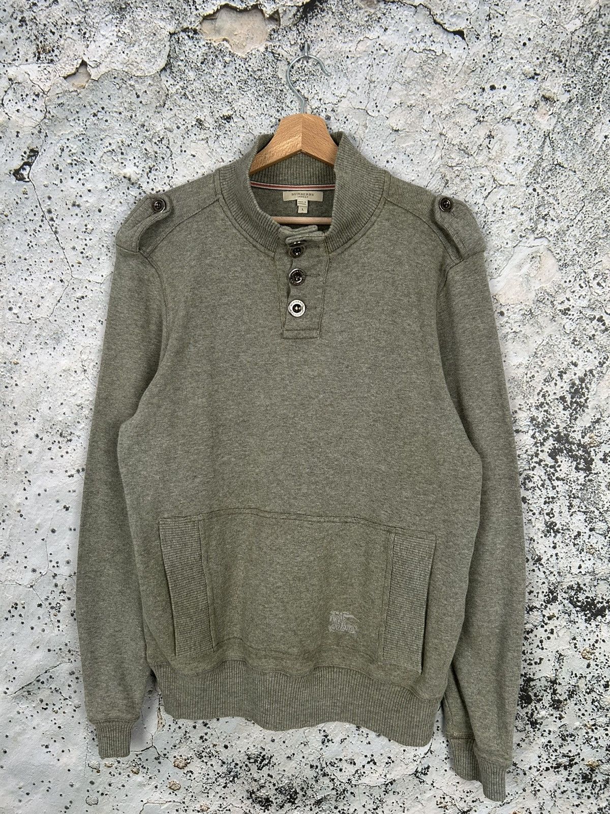 Burberry Burberry London Vintage Green Sweater Designer Premium Rare Size US L / EU 52-54 / 3 - 1 Thumbnail