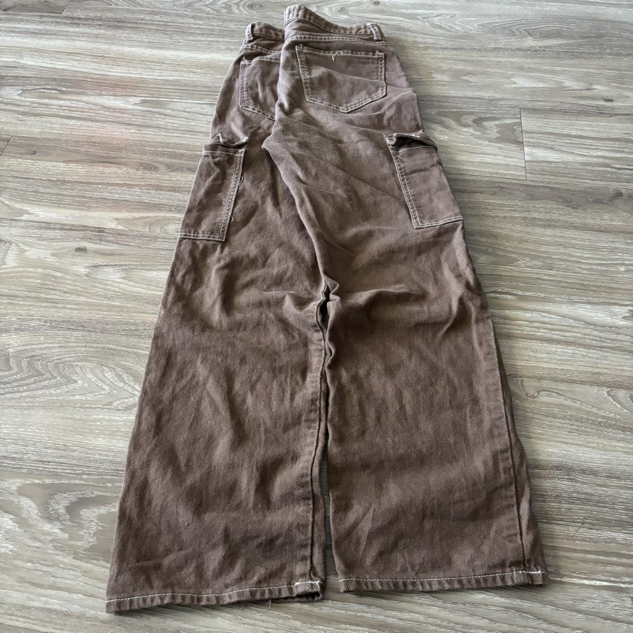 Japanese Brand Crazy Vintage Y2K/2000s Brown Streetwear Skater Style Cargo Pants! 29x29 Size US 29 - 4 Thumbnail