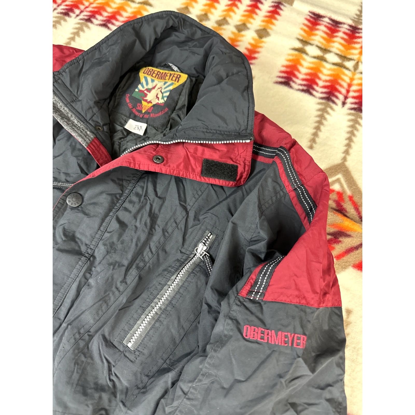 Obermeyer VINTAGE Obermeyer Ski Jacket Mens Long Sz L Black Maroon Parka Skiing Long Jacket Mens Black Maroon Size US L / EU 52-54 / 3 - 2 Thumbnail