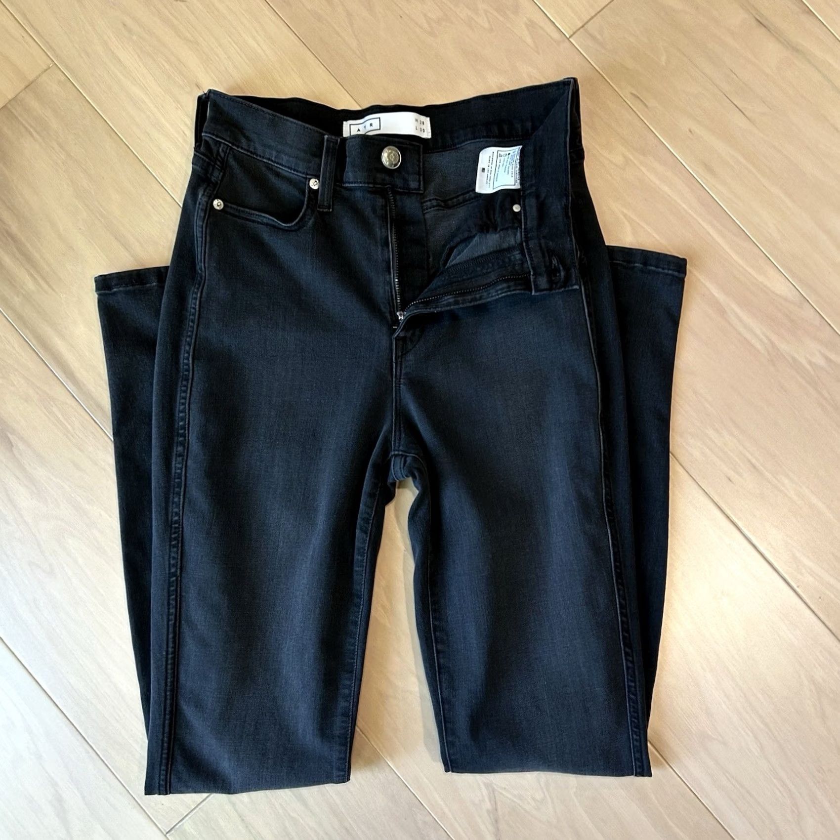 AYR AYR The Riser Black Denim Womens Slim Fit High Rise Jeans 30” Inseam Size 28" / US 6 / IT 42 - 3 Thumbnail