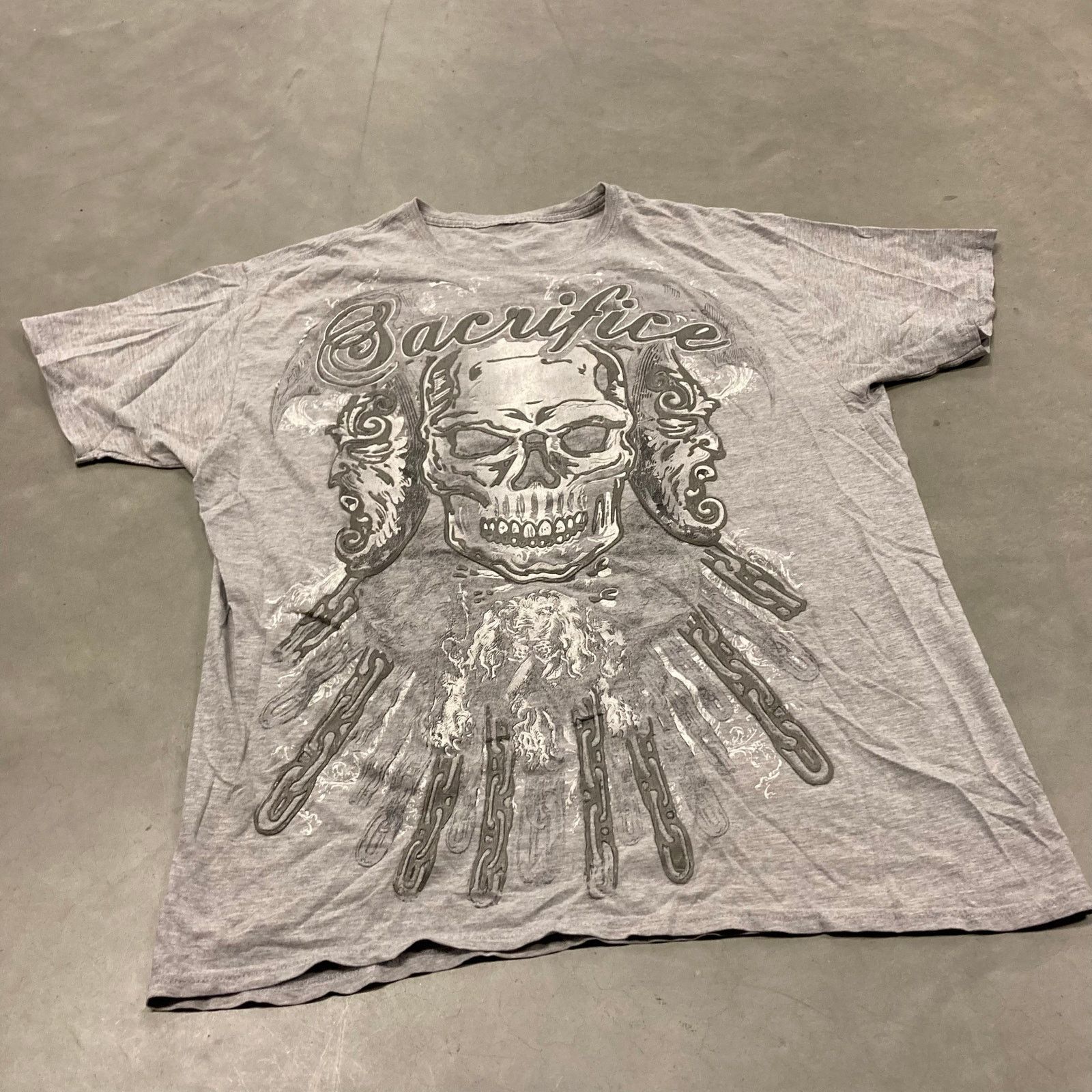 Vintage Y2K skull graphic T-Shirt Size US XL / EU 56 / 4 - 1 Thumbnail