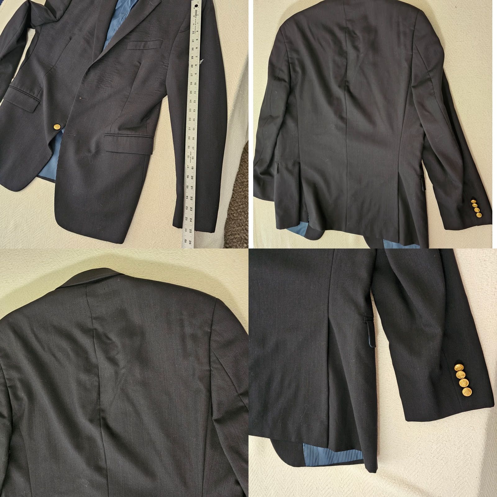 Calvin Klein Calvin Klein Blazer Jacket Mens 42L Slim Fit Long Wool Black Size 42R - 8 Thumbnail