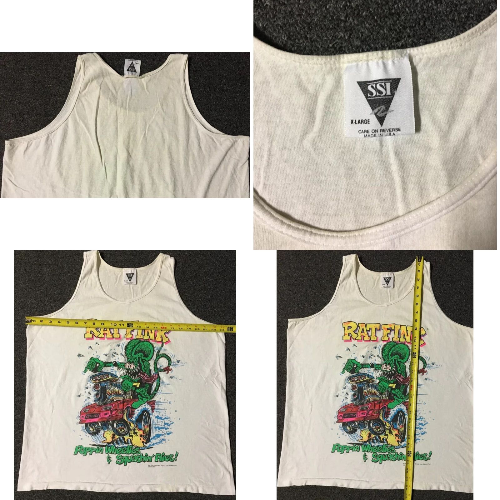 Vintage VINTAGE 90s Rat Fink Poppin Wheelies Faded Tank Top XL White Skate Grunge 80s Size US XL / EU 56 / 4 - 8 Thumbnail