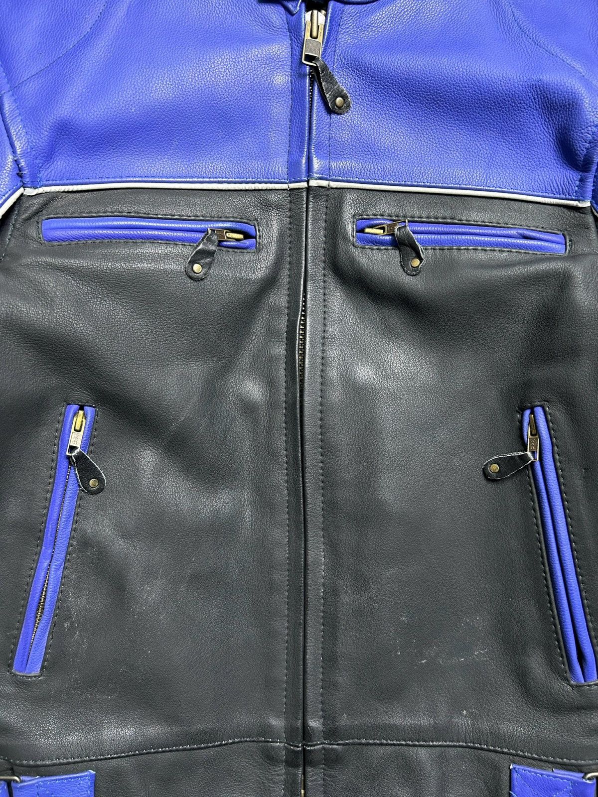 Vintage Vintage 90s Two Tone Leather Motorcycle Jacket Size US M / EU 48-50 / 2 - 3 Thumbnail