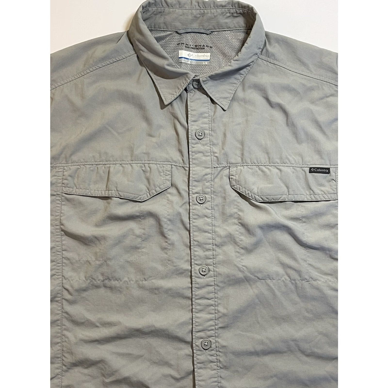 Vintage Columbia PFG Shirt Button Down Short Sleeve Gray - Mens Size L Outdoor Fishing Breathable Pockets Size US L / EU 52-54 / 3 - 2 Thumbnail