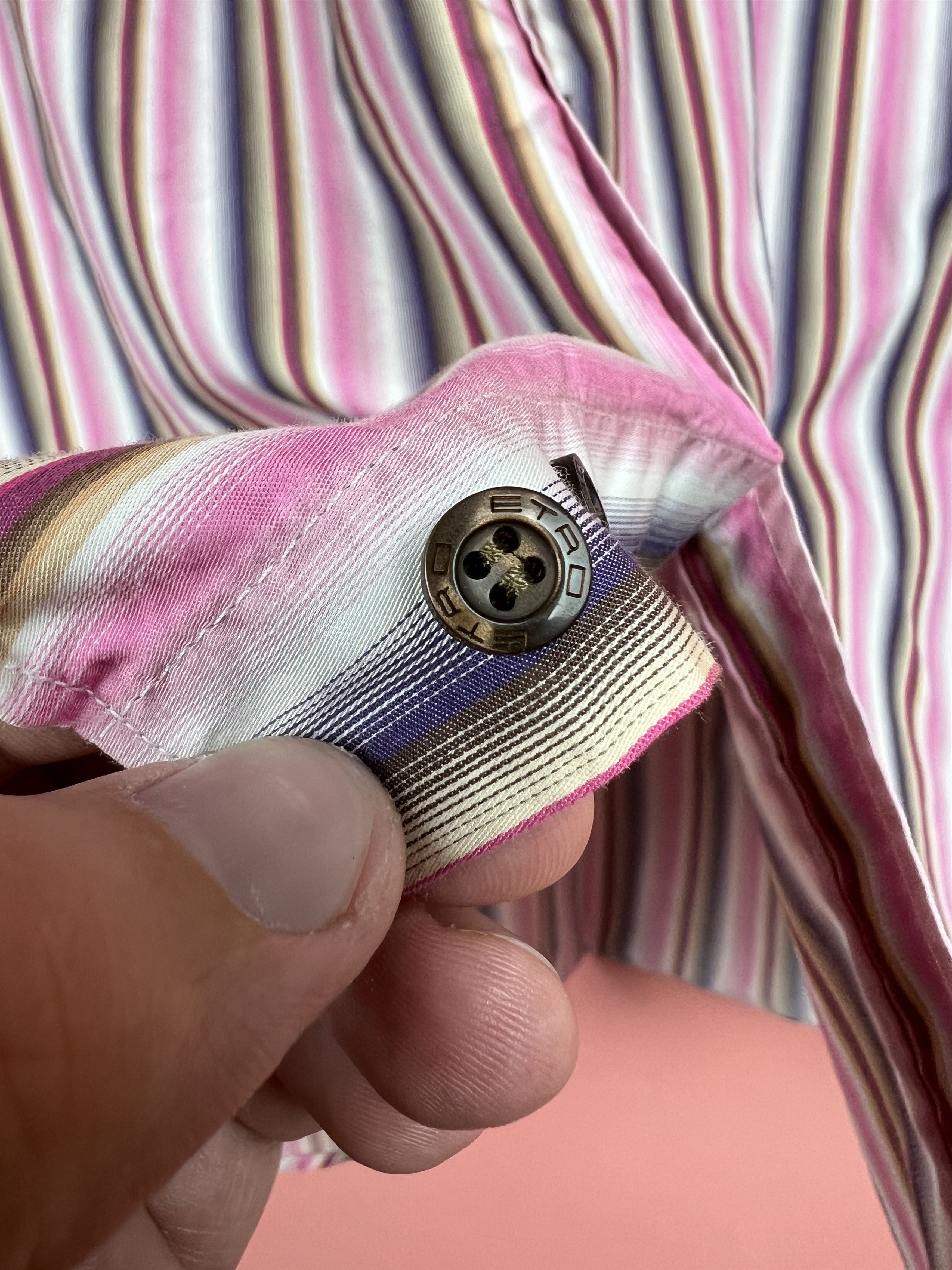 Etro Etro luxury classic shirt button striped Size US L / EU 52-54 / 3 - 6 Thumbnail