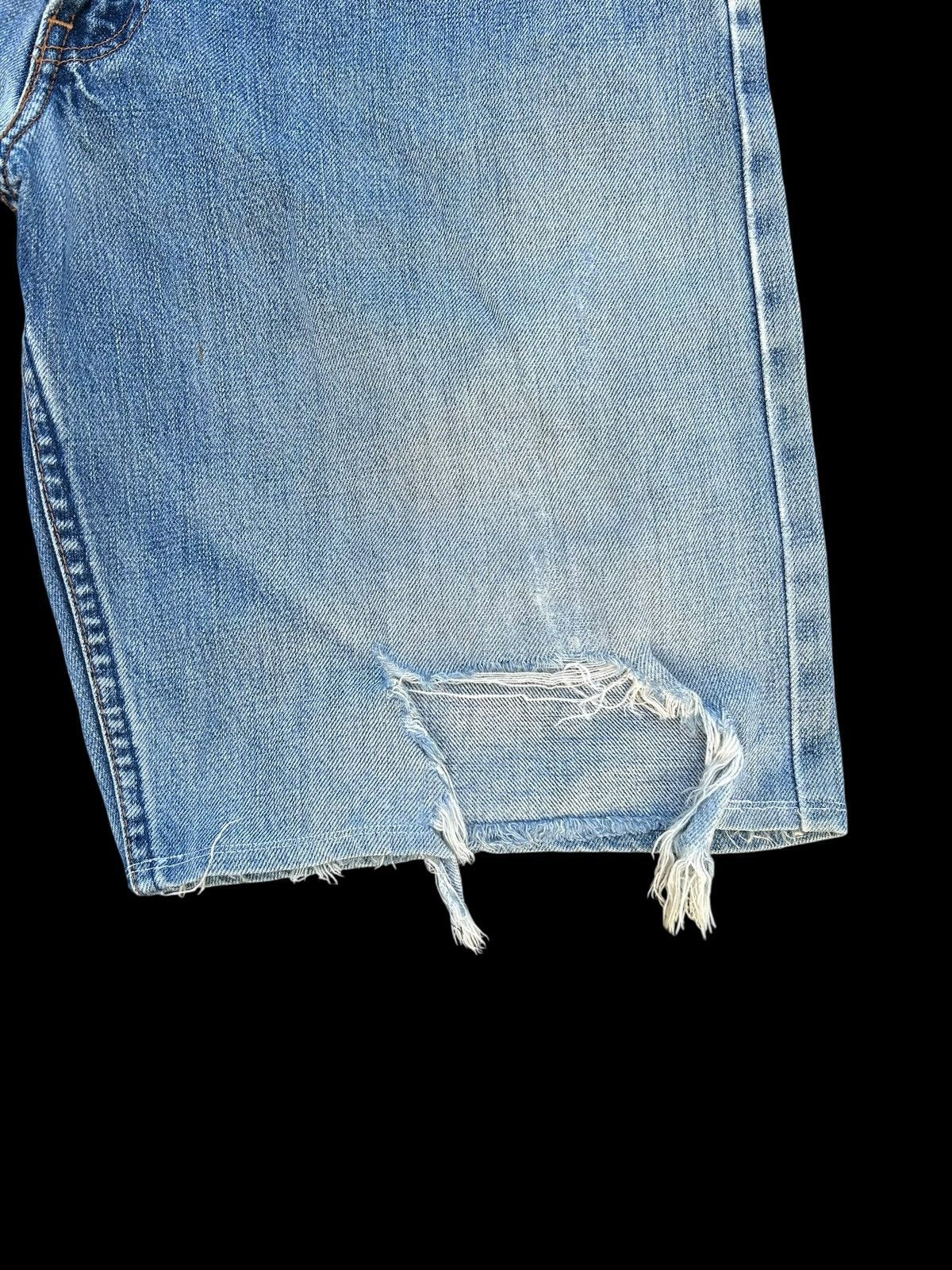 Japanese Brand × Kapital × Vintage THRASHED Levis Selvedge Vintage Distressed Short Denim Size US 32 / EU 48 - 5 Thumbnail