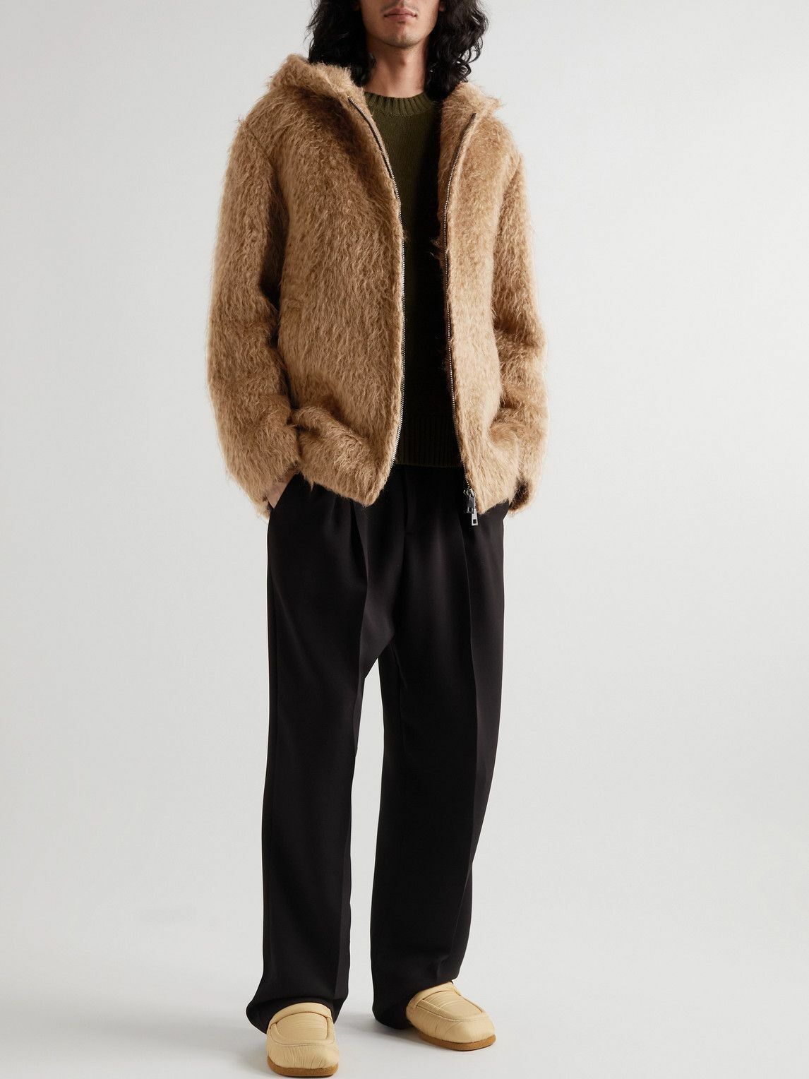 Other $1945 Piacenza 1733 Baby Llama Fur Hooded Jacket Size US M / EU 48-50 / 2 - 2 Thumbnail