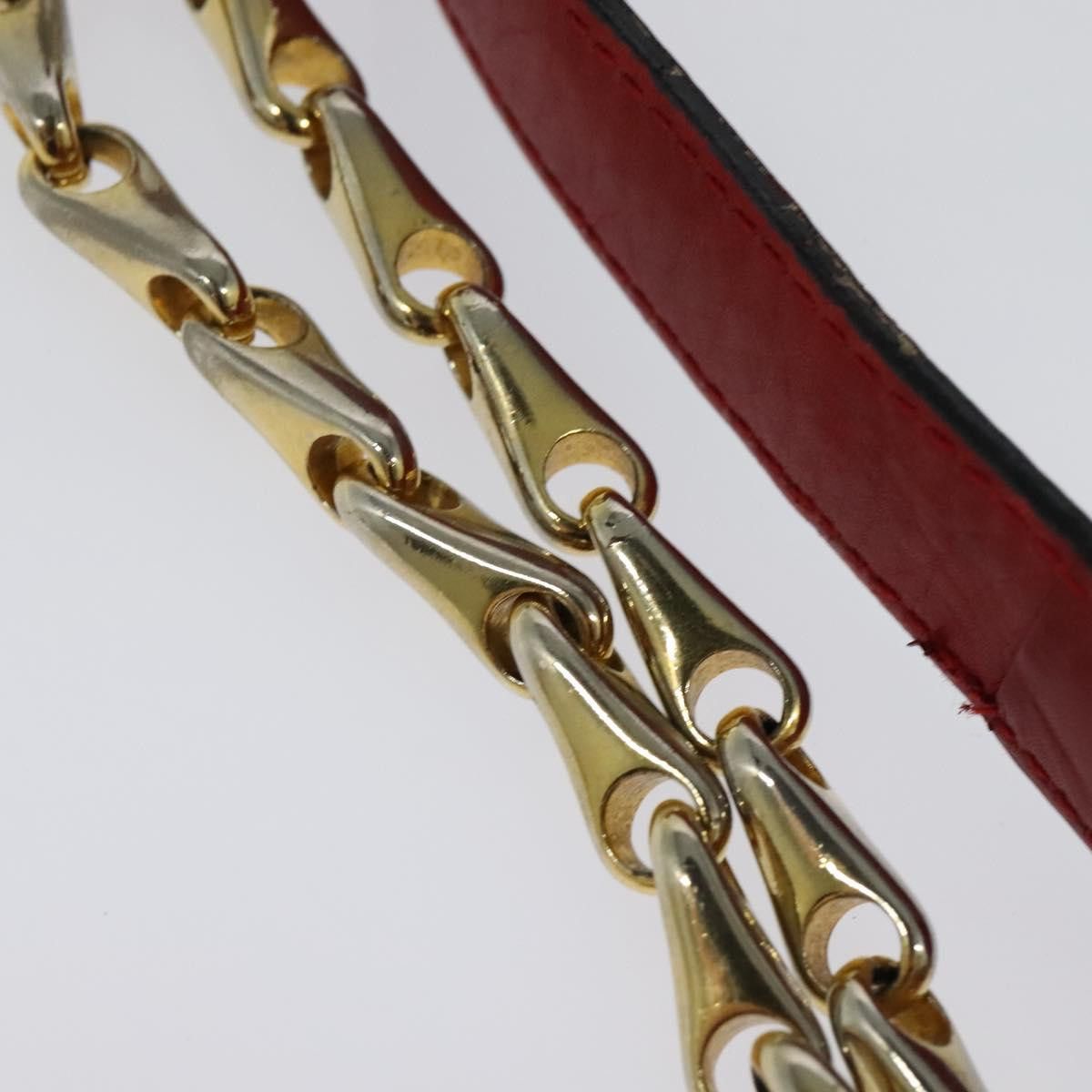 Celine CELINE Chain Shoulder Bag Leather Red Gold Size ONE SIZE - 9 Thumbnail