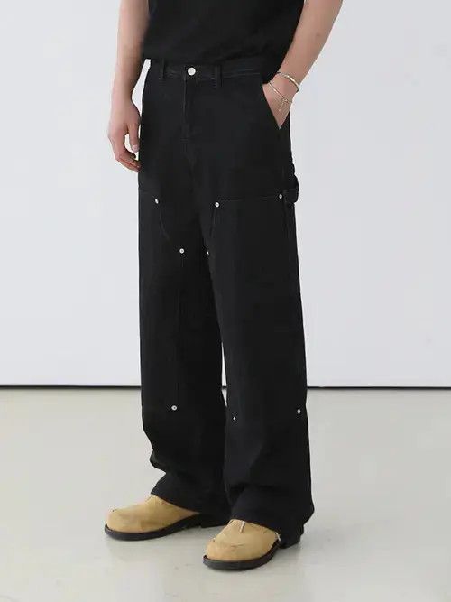 Jean Baggy Black Flared Denim Jeans Size US 30 / EU 46 - 1 Thumbnail