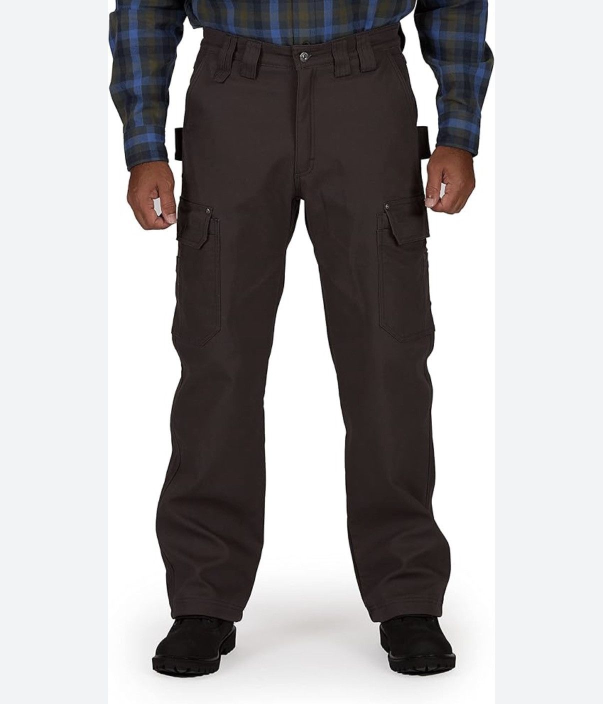 Smith's American Smith’s Workwear Fleece Lined Canvas Cargo Brown Pants 34x30 Size US 34 / EU 50 - 1 Thumbnail