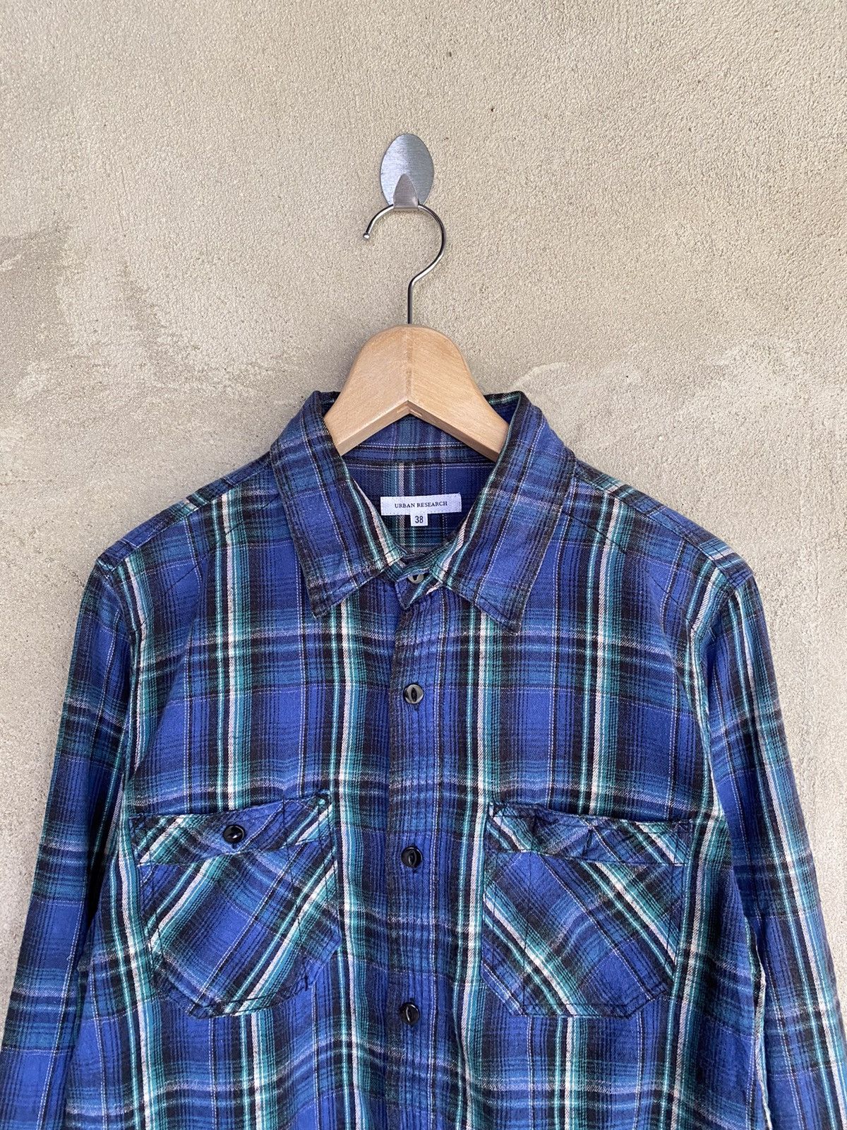 URBAN RESEARCH DOORS Urban Research Multipocket Plaid Tartan Flannel Shirt Size US M / EU 48-50 / 2 - 3 Thumbnail