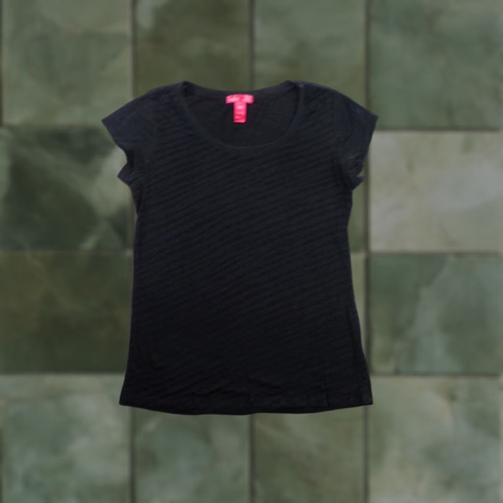 CO VINTAGE Mix Women's T-Shirt Casual Solid Black Short Sleeve Scoop Neck Cotton Blend 90s Classic Preppy Womens Size M / US 6-8 / IT 42-44 - 1 Thumbnail