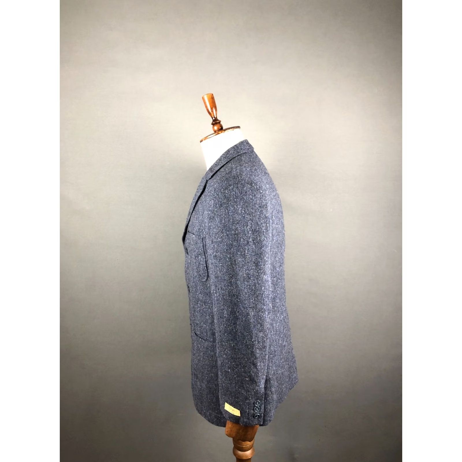 Vintage Magee Blazer Shirt Men 48 Blue Lambswool Tweed Single-Breasted 3 Button Cuffs Vintage No Size 48R - 2 Thumbnail