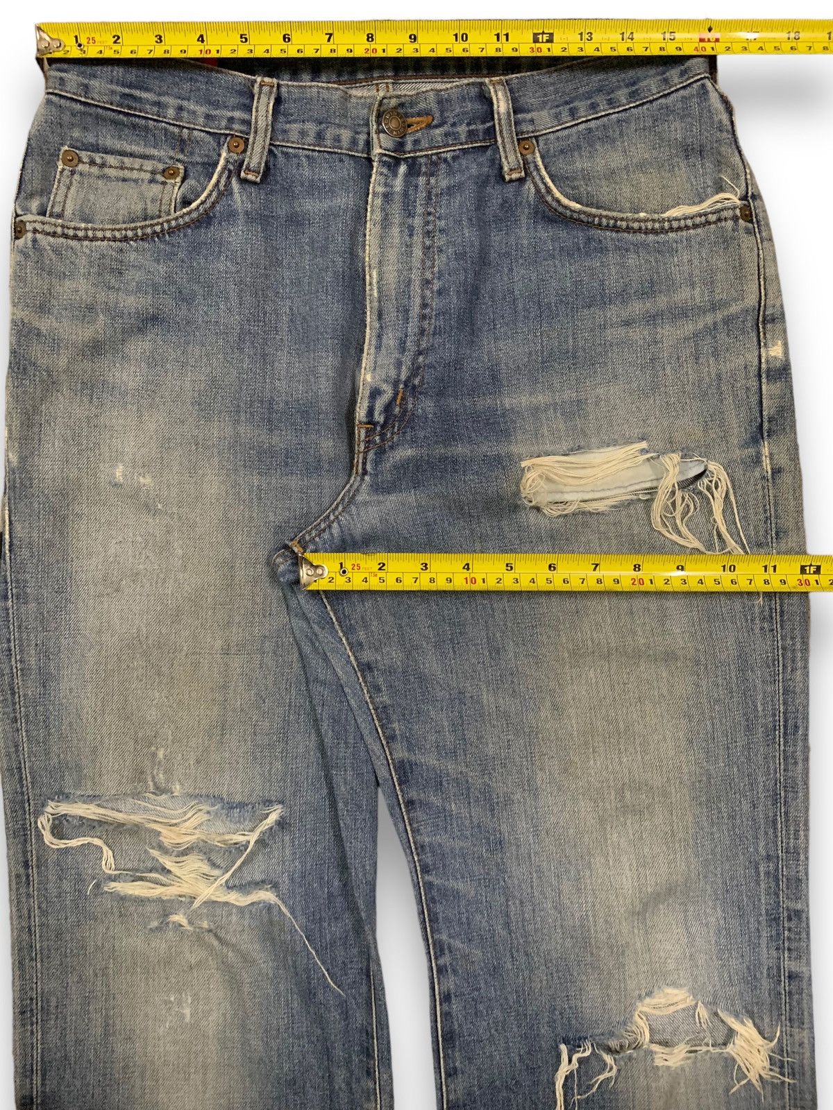Edwin Vintage Edwin 503 Loose Fit Heavy Distressed Grunge Jeans Size US 32 / EU 48 - 16 Thumbnail