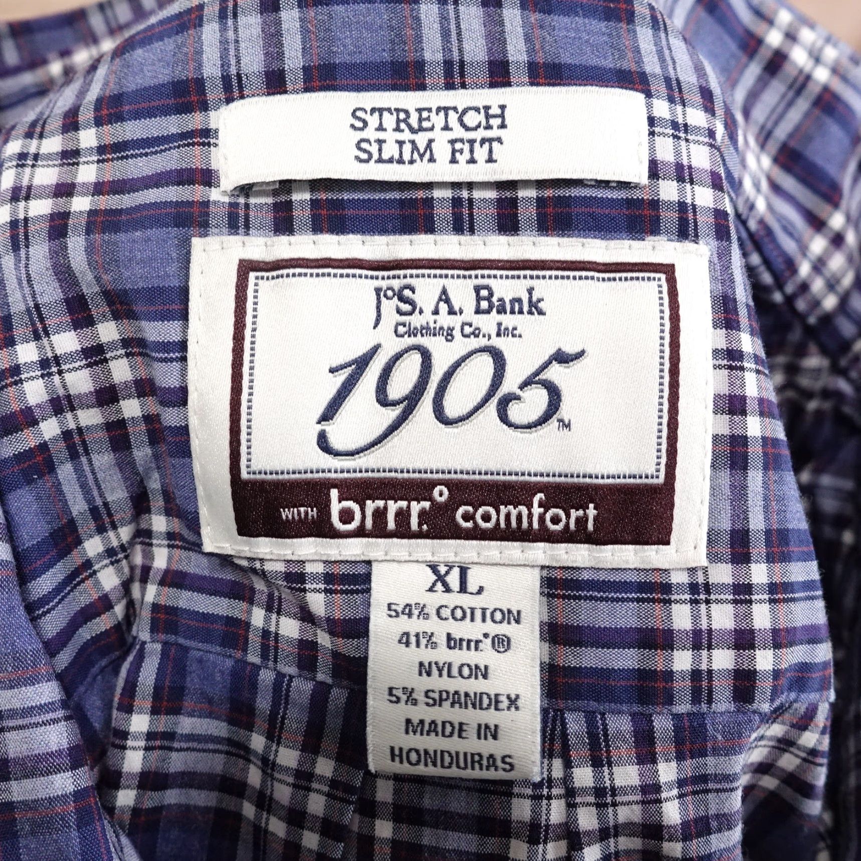 Jos. A. Bank JOS. A. BANK Slim Fit Blue Plaid Button-Up Shirt Adult XL Size US XL / EU 56 / 4 - 6 Thumbnail