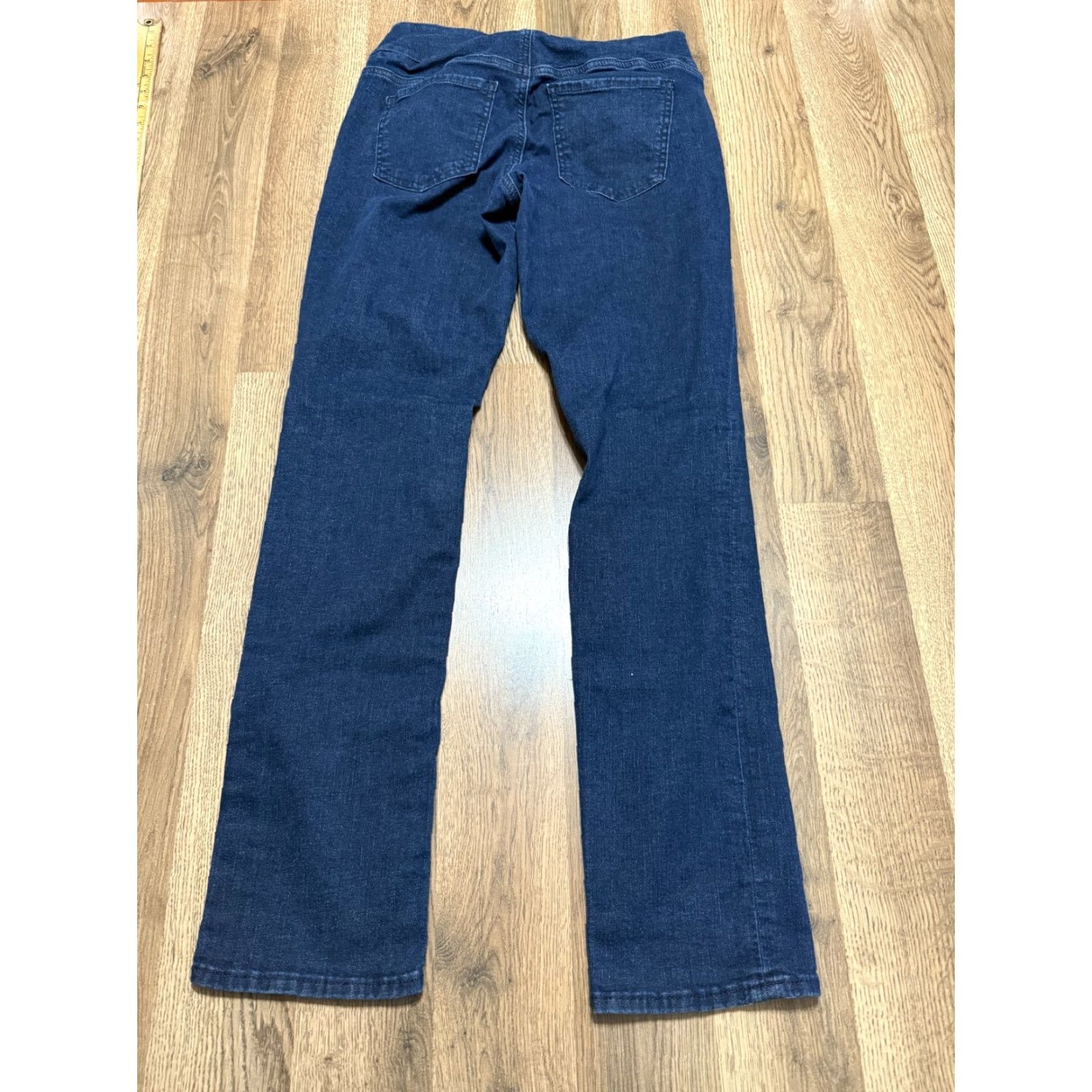 AG Jeans JAG Jeans Women's 4P Blue Denim Straight Pull On Jeans 40" Inseam 30" Length Regular Stretch Size 27" / US 4 / IT 40 - 2 Thumbnail