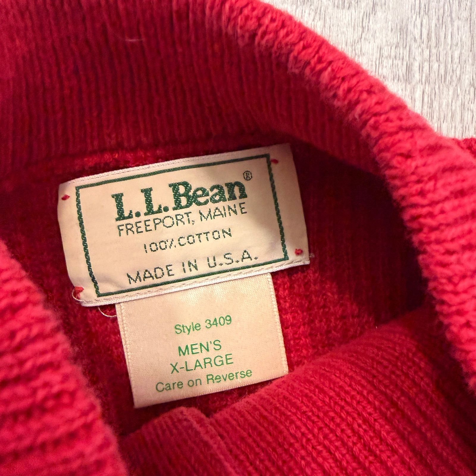 L.L. Bean Vintage LL Bean Fisherman Sweater Men's Extra Large Red 90s Size US XL / EU 56 / 4 - 5 Thumbnail