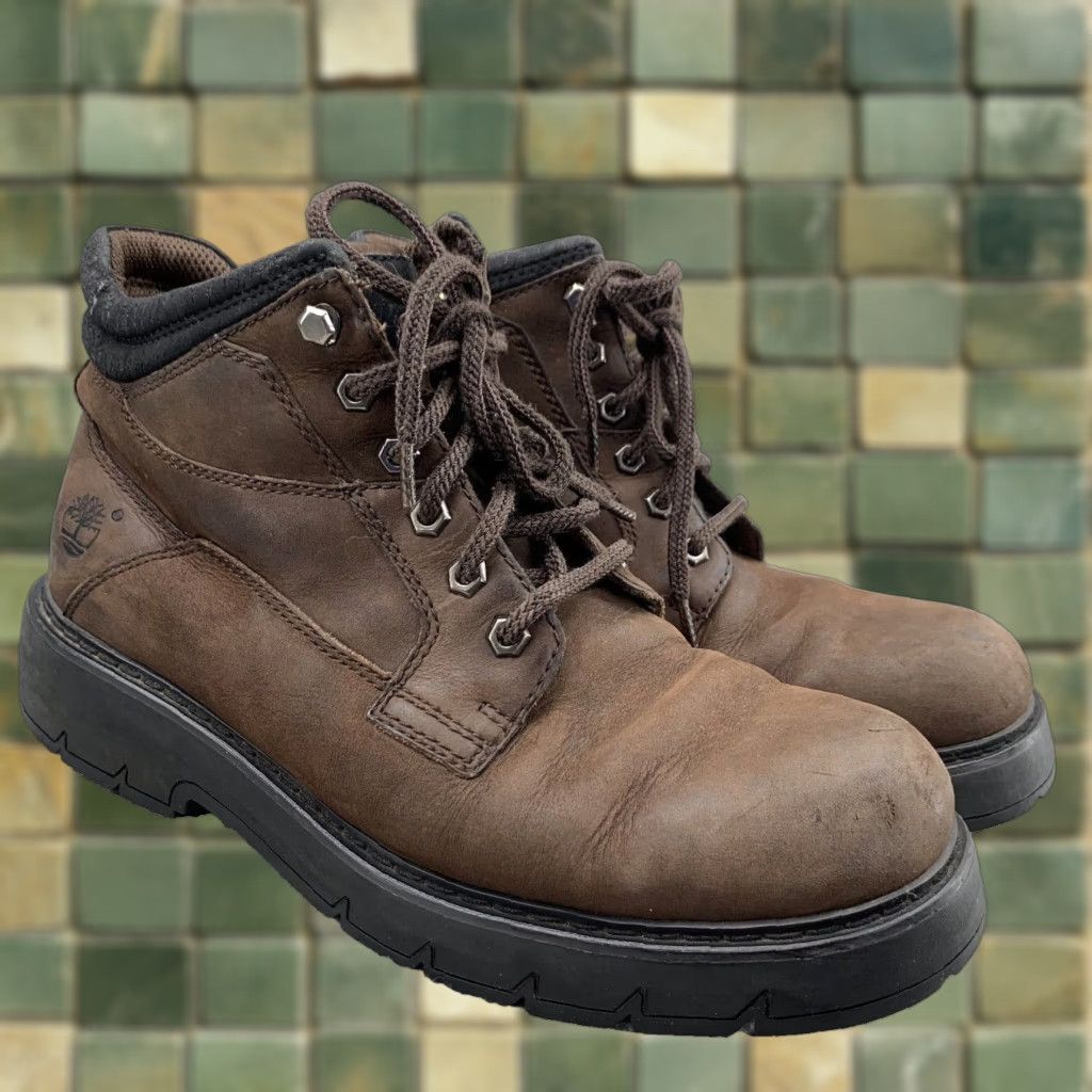 Timberland Timberland Leather Boot Men 10.5 Brown Steel Toe Safety Workwear Outdoor Utility Shoe (Mid-Calf) Mens Size US 10.5 / EU 43-44 - 1 Thumbnail