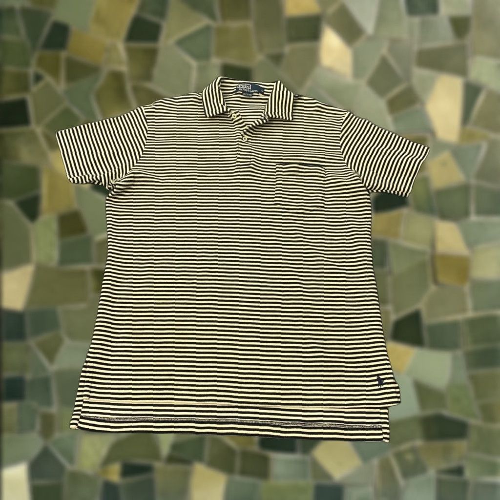 Polo Ralph Lauren VINTAGE Polo Ralph Lauren Shirt Mens XL Blue White Striped Pony Pocket Preppy Polo Shirt Sets Vintage Size US XL / EU 56 / 4 - 1 Thumbnail