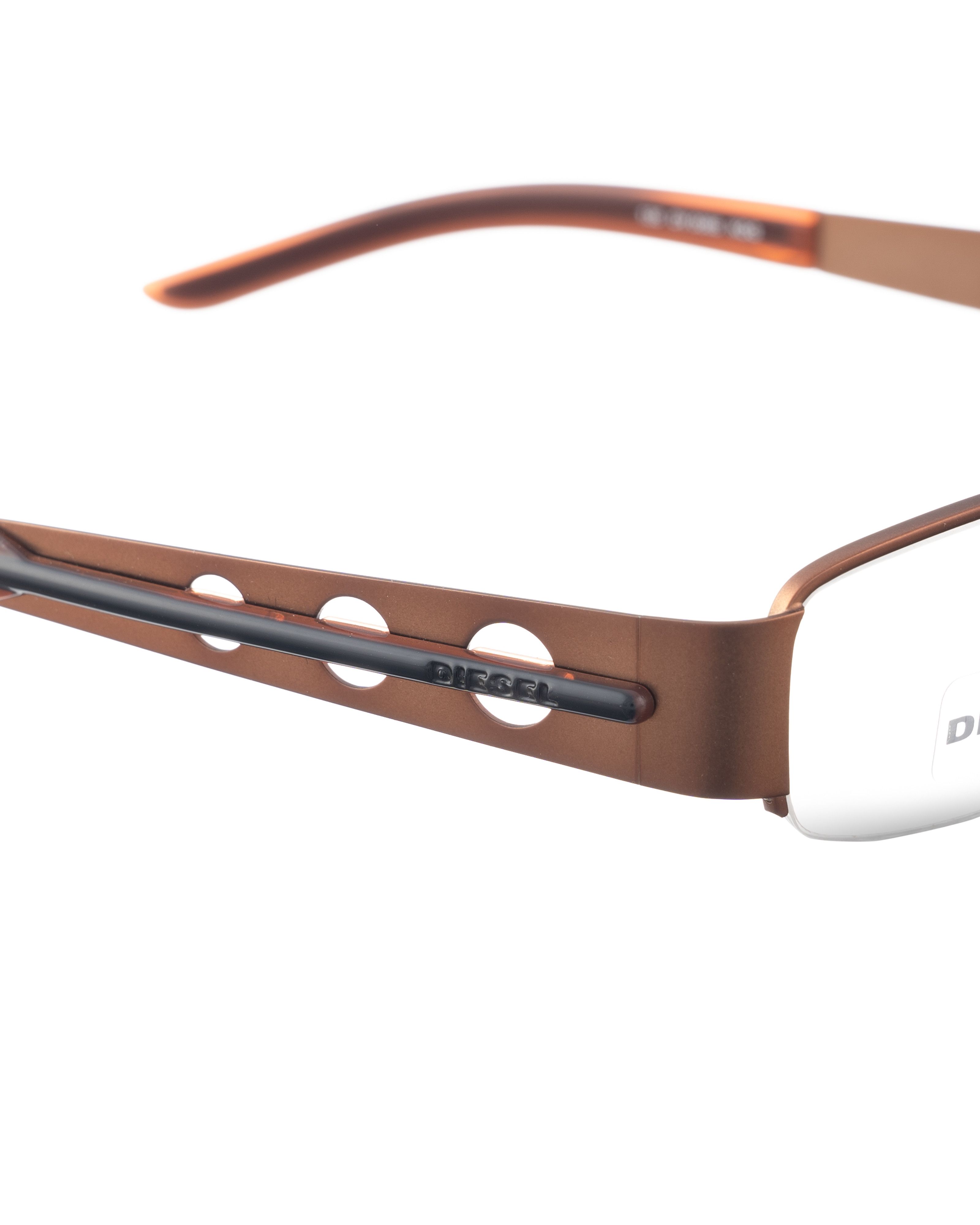 Diesel Diesel 90s Copper Brown HalfRim Glasses with Cut Outs Size ONE SIZE - 1 Thumbnail