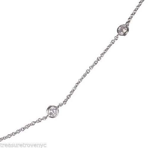Designer Cubic Zirconia CZ Bezel Set Eternity Necklace Size ONE SIZE - 3 Thumbnail