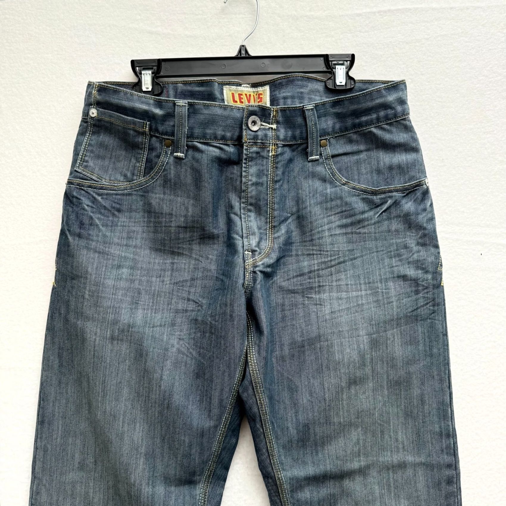 Levi's Levi's 514 Slim Straight Jeans 36x30 Denim Distressed 90s 00s Y2K Men Regular Blue Jeans Mens Size US 36 / EU 52 - 3 Thumbnail