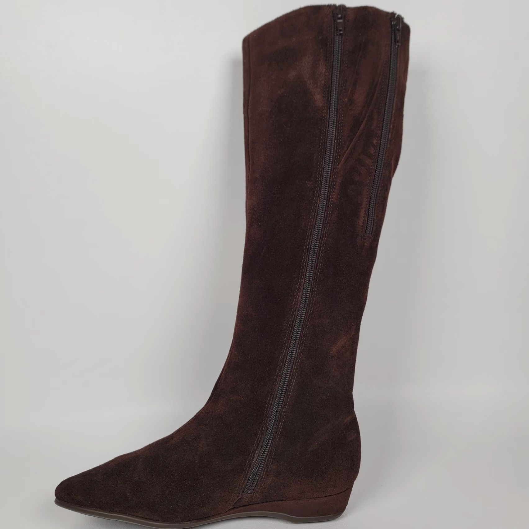 Vintage Aerosoles Boots Knee High Brown Smooth Wedge Zip Size 8 M Womens Size US 6 / IT 36 - 5 Thumbnail