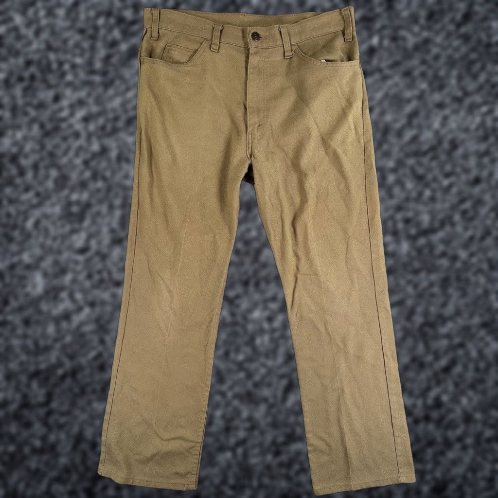 Levi's VINTAGE Levi's Sta-Prest Pants Mens 34x30 Brown Bootcut Canvas USA Workwear Size US 34 / EU 50 - 1 Thumbnail