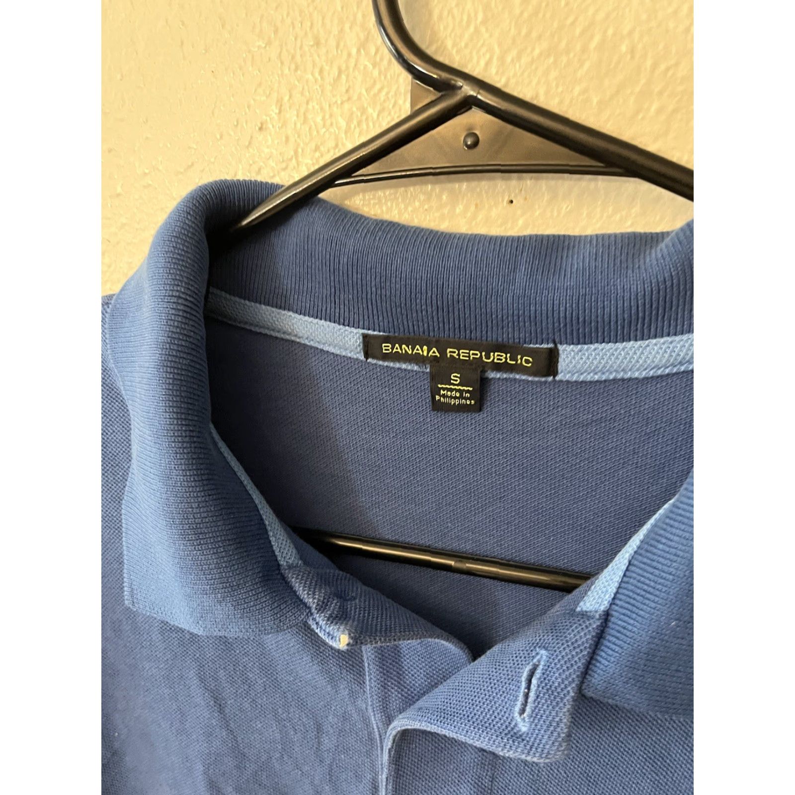 Banana Republic Banana Republic Solid Cotton Men Polo Size Small Blue Size US S / EU 44-46 / 1 - 3 Thumbnail